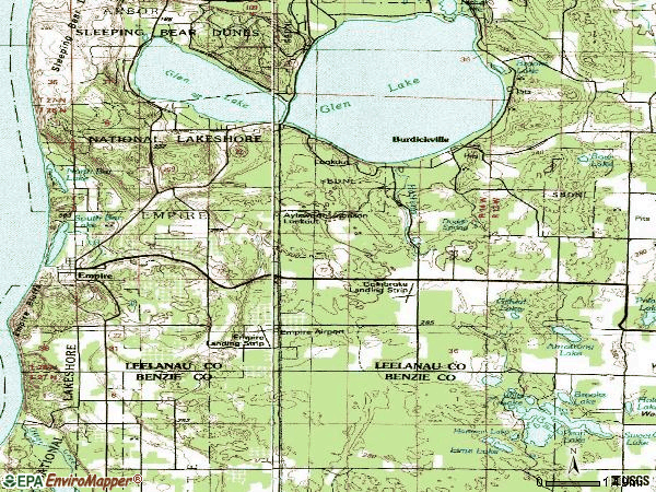 Zip code 49630 topographic map