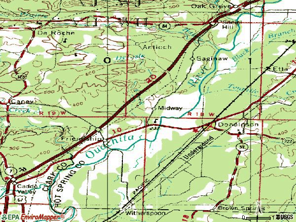 Zip code 71941 topographic map