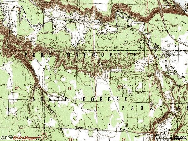 Zip code 49666 topographic map