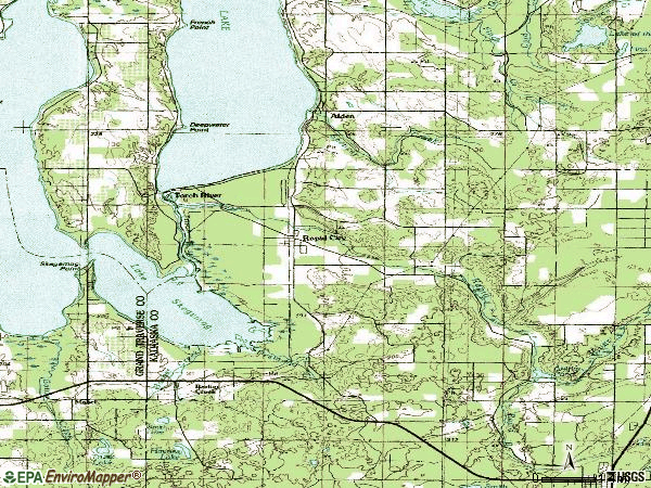 Zip code 49676 topographic map