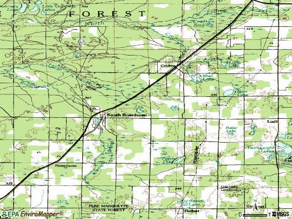 Zip code 49680 topographic map