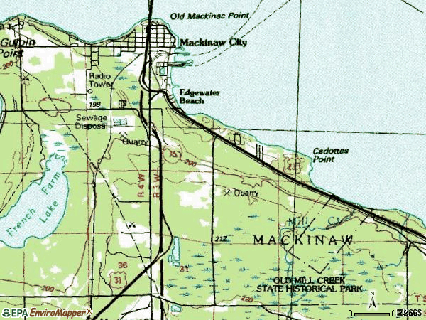 Zip code 49701 topographic map
