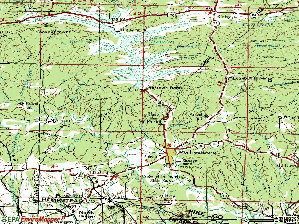 Zip code 71958 topographic map
