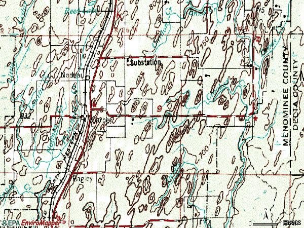Zip code 49812 topographic map