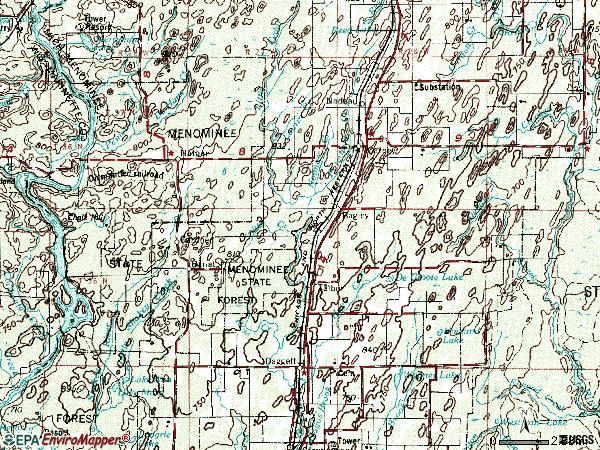 Zip code 49821 topographic map