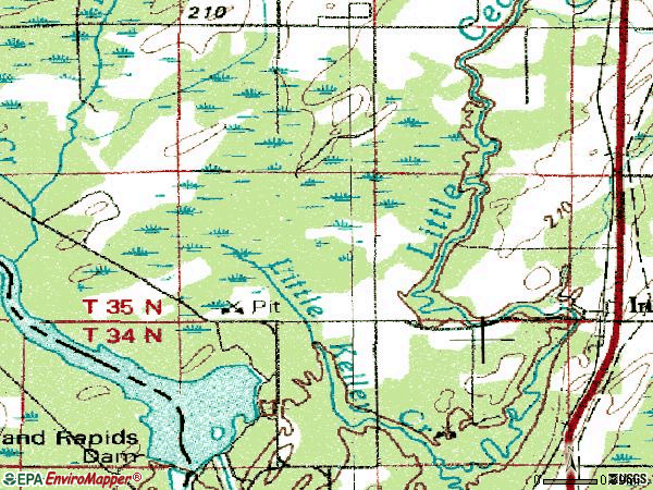 Zip code 49848 topographic map
