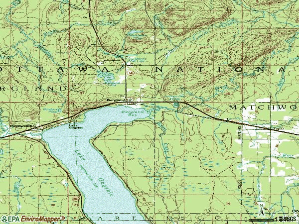 Zip code 49910 topographic map