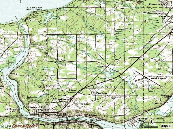 Zip code 49930 topographic map