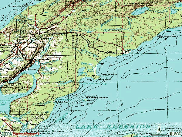 Zip code 49945 topographic map