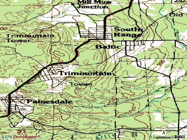 Zip code 49963 topographic map