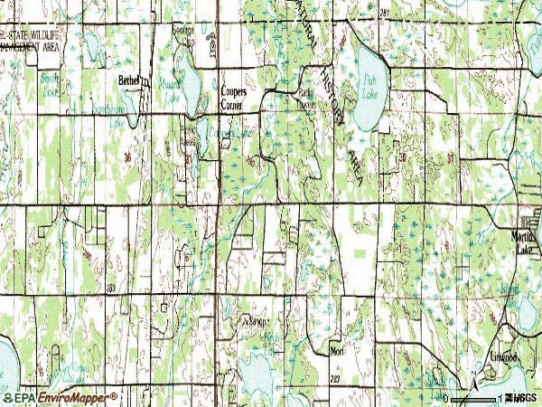 Zip code 55005 topographic map