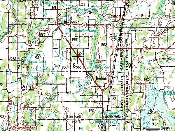 Zip code 55006 topographic map