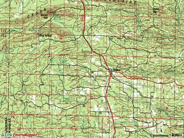 Zip code 71973 topographic map