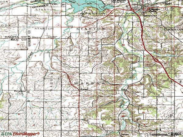 Zip code 55018 topographic map