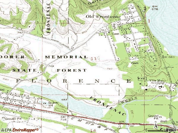 Zip code 55026 topographic map