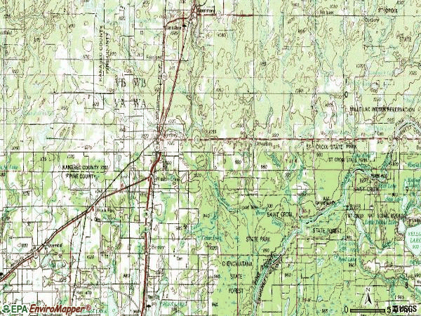 Zip code 55037 topographic map