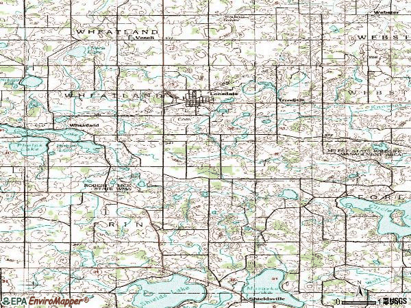 Zip code 55046 topographic map