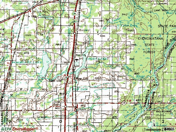 Zip code 55063 topographic map