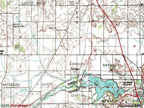 Zip code 55065 topographic map