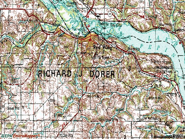 Zip code 55066 topographic map