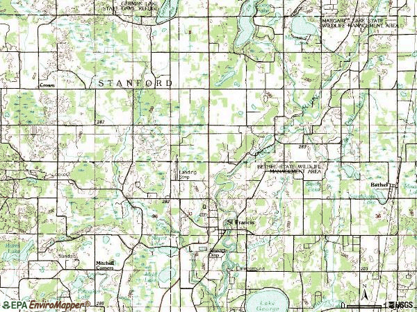 Zip code 55070 topographic map