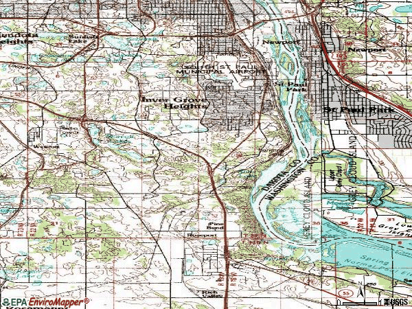 Zip code 55077 topographic map