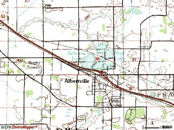 Zip code 55301 topographic map