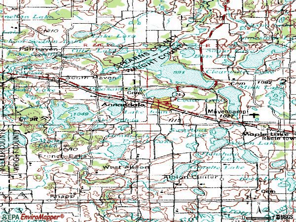 Zip code 55302 topographic map