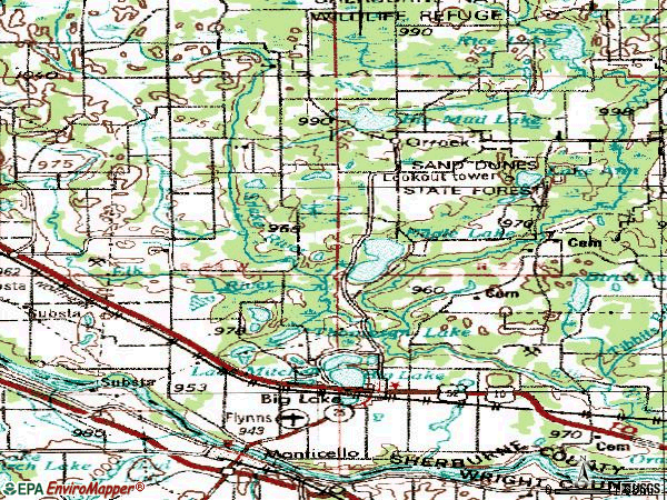 Zip code 55309 topographic map