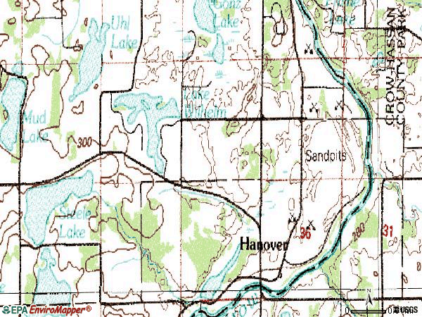 Zip code 55341 topographic map