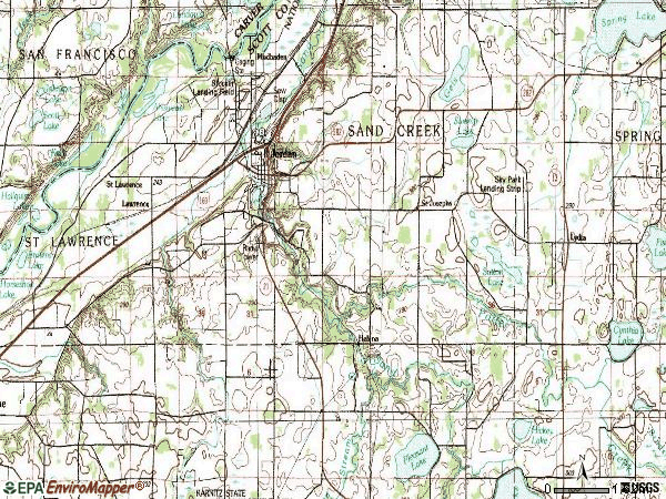 Zip code 55352 topographic map