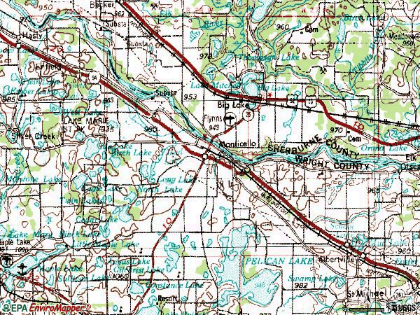 Zip code 55354 topographic map