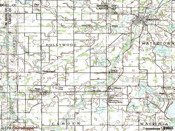 Zip code 55360 topographic map