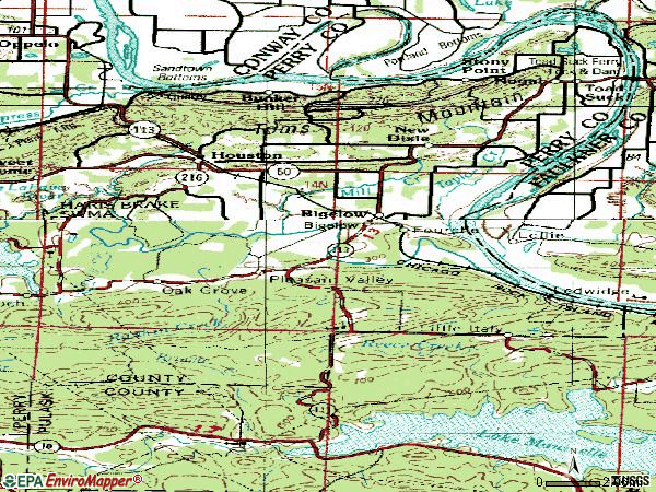 Zip code 72016 topographic map