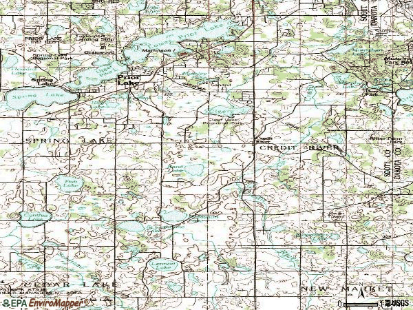 Zip code 55372 topographic map