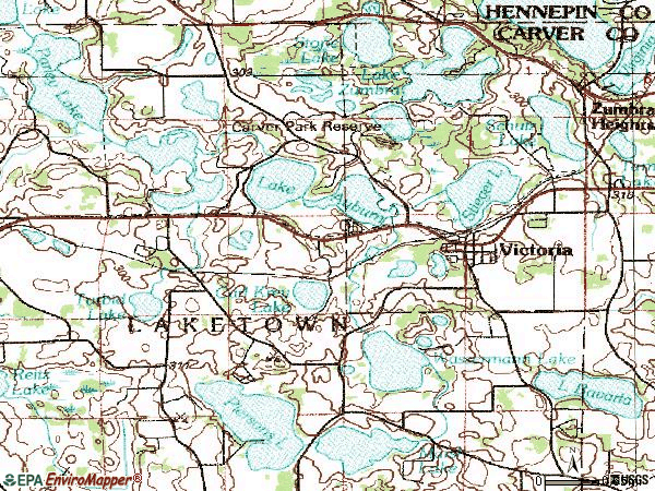 Zip code 55386 topographic map