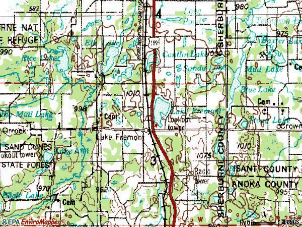 Zip code 55396 topographic map