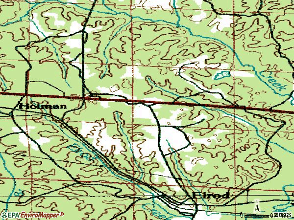 Zip code 35458 topographic map