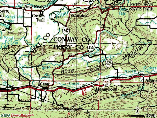 Zip code 72025 topographic map