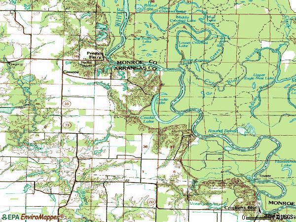 Zip code 72026 topographic map