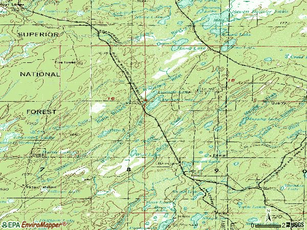 Zip code 55602 topographic map
