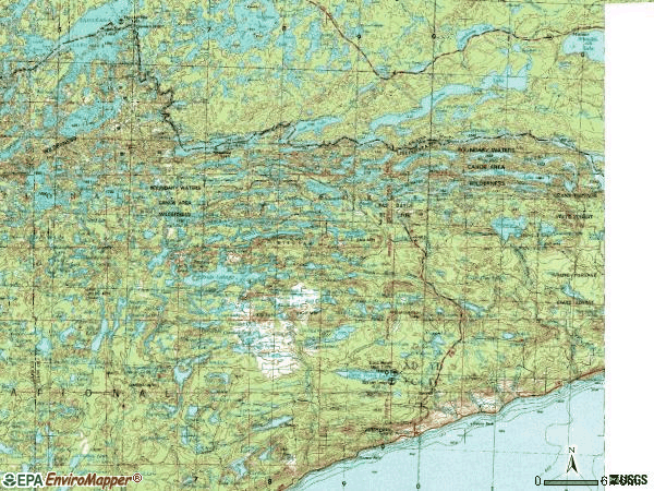 Zip code 55604 topographic map