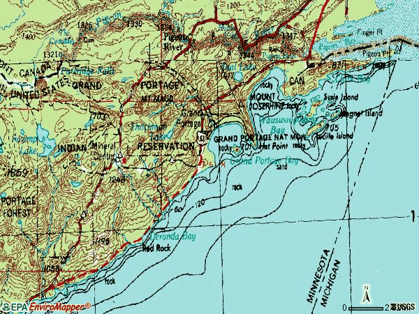 Zip code 55605 topographic map