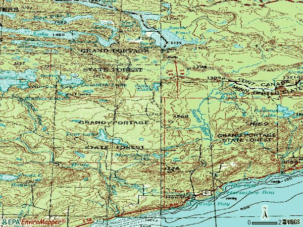 Zip code 55606 topographic map