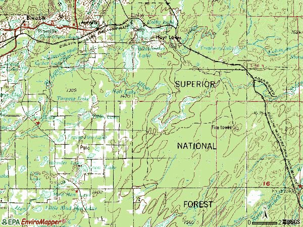 Zip code 55705 topographic map