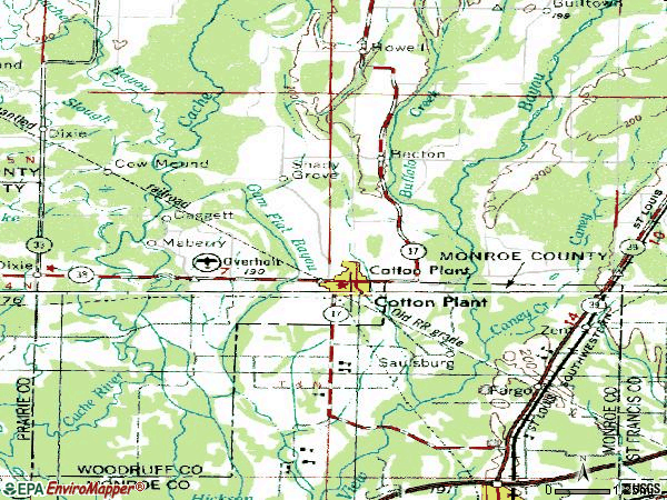 Zip code 72029 topographic map