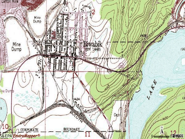Zip code 55708 topographic map