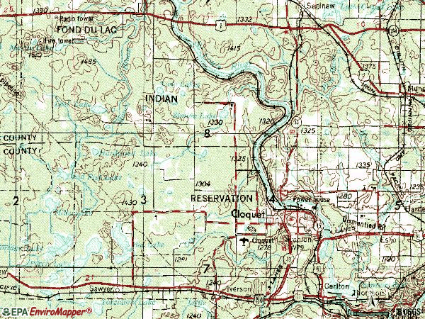 Zip code 55720 topographic map