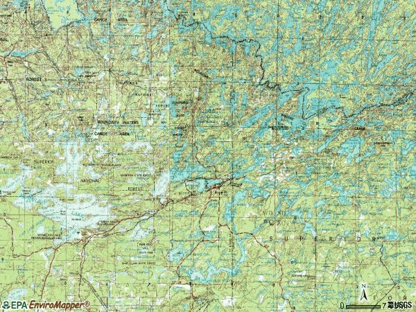 Zip code 55731 topographic map
