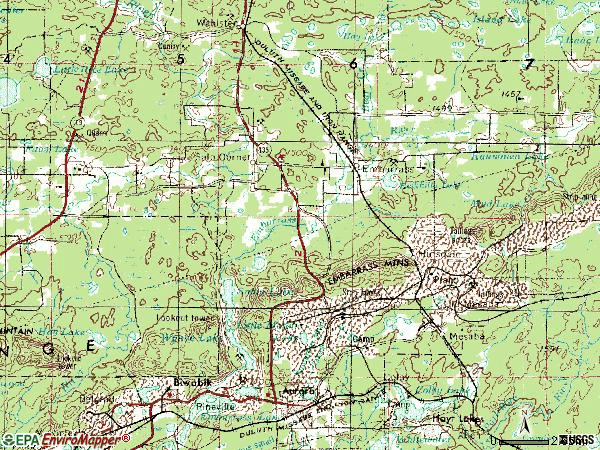 Zip code 55732 topographic map